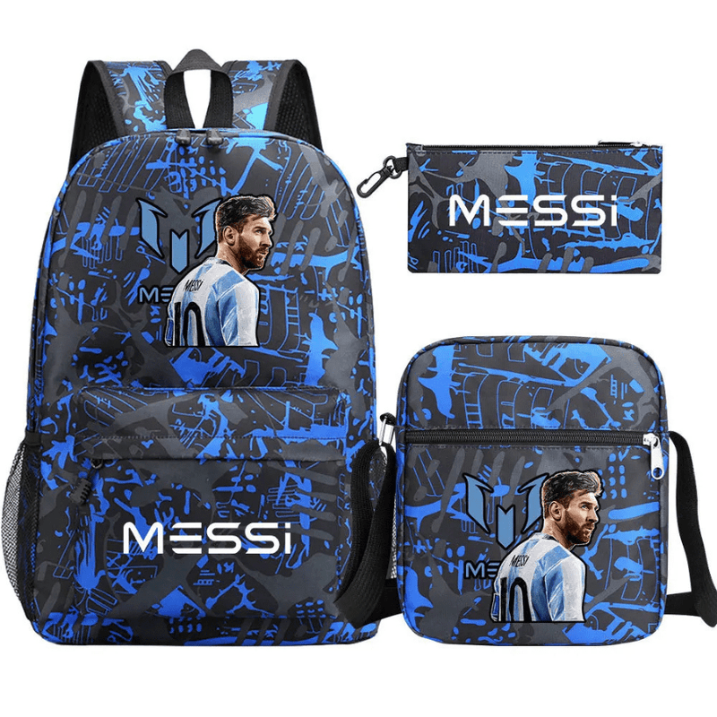 Kit Mochila Infantil + Estojo + Lancheira Messi