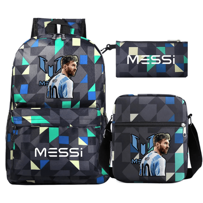 Kit Mochila Infantil + Estojo + Lancheira Messi