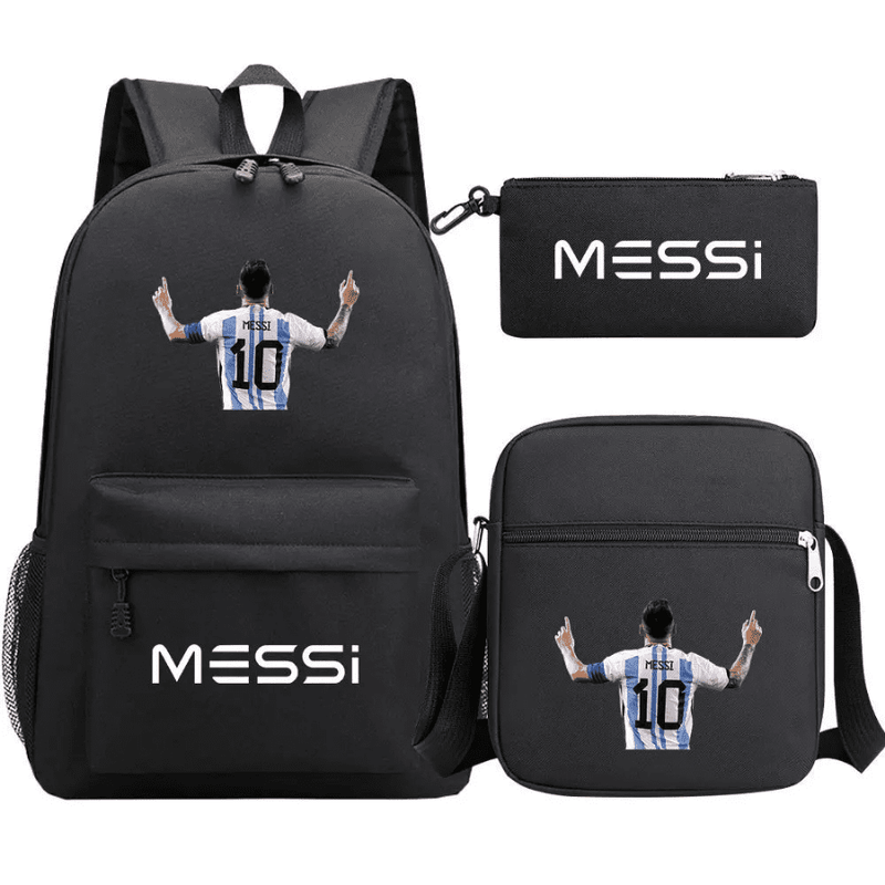 Kit Mochila Infantil + Estojo + Lancheira Messi