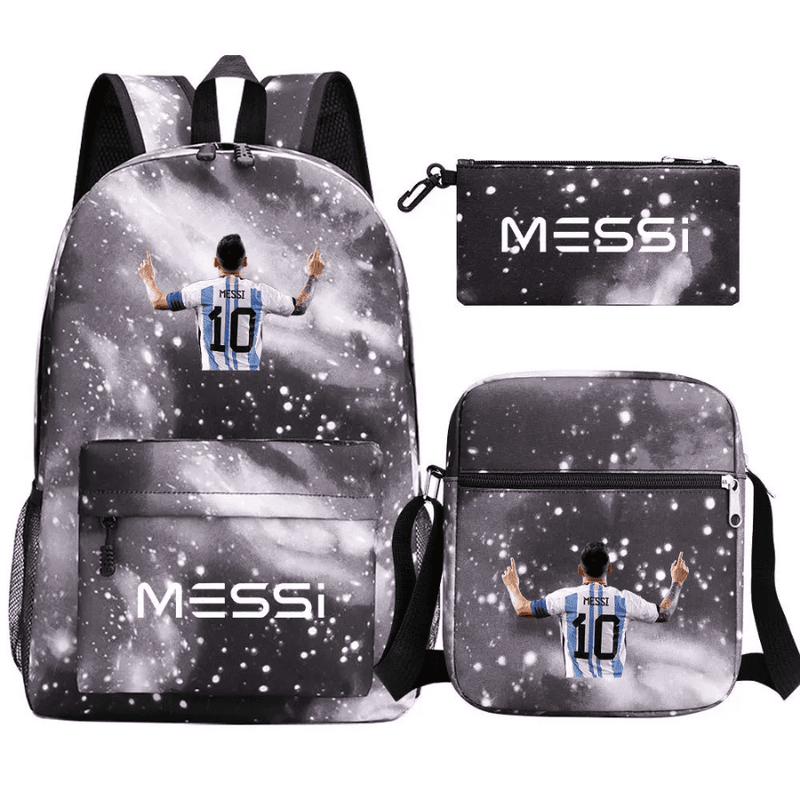 Kit Mochila Infantil + Estojo + Lancheira Messi