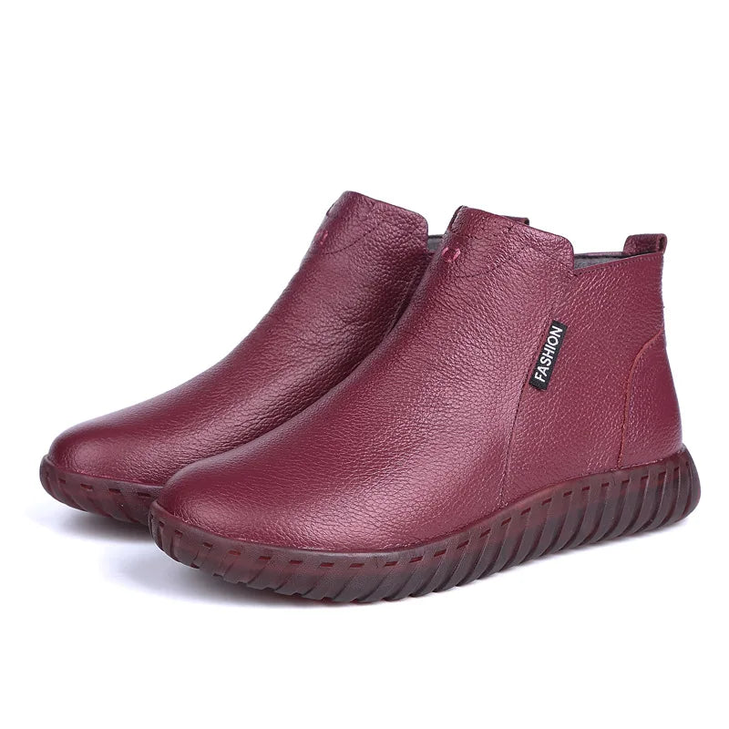 Bota de Couro Feminina Casual Diskei