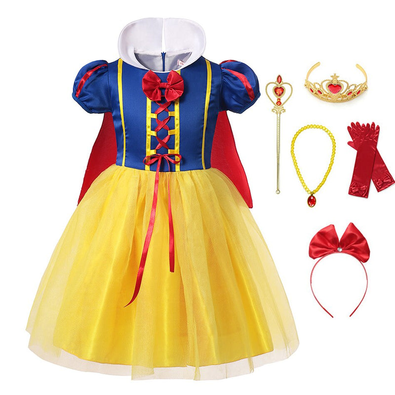 Vestido Fantasia Branca de Neve + Acessórios + Frete Grátis - Balão Ofertas - Promoção Carnaval 2025