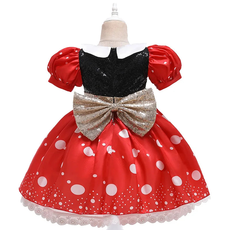 Fantasia Infantil Minnie Mundo Disney  Vestido Manga Puff