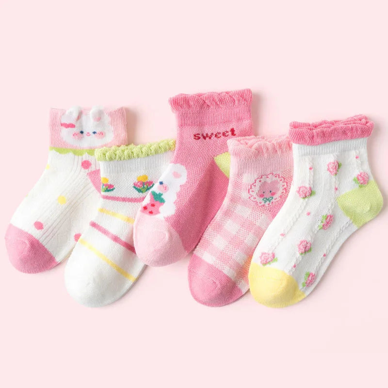 Kit Infantil 5 Pares de Meia Florzinha Bela