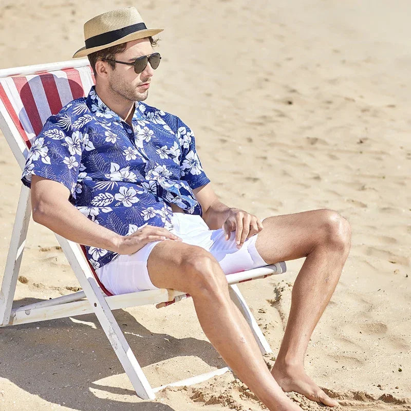 Camisa Masculina Fekir Floral Básica de Praia