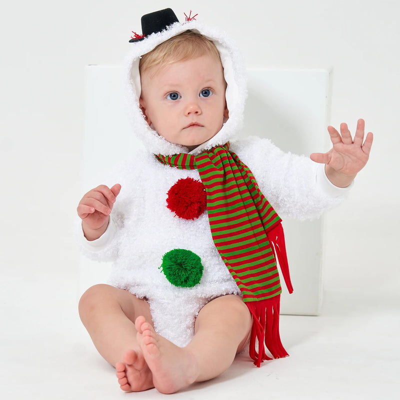 Fantasia Infantil Bebê Recém Nascido Bonequinho de Neve Natal Kids