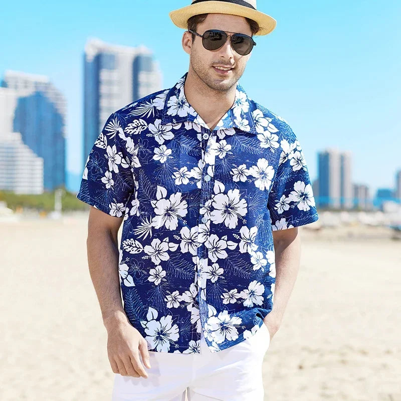 Camisa Masculina Fekir Floral Básica de Praia