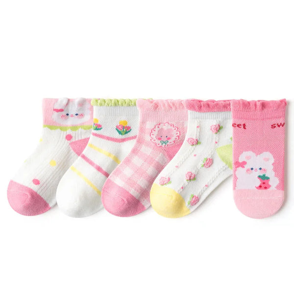 Kit Infantil 5 Pares de Meia Florzinha Bela