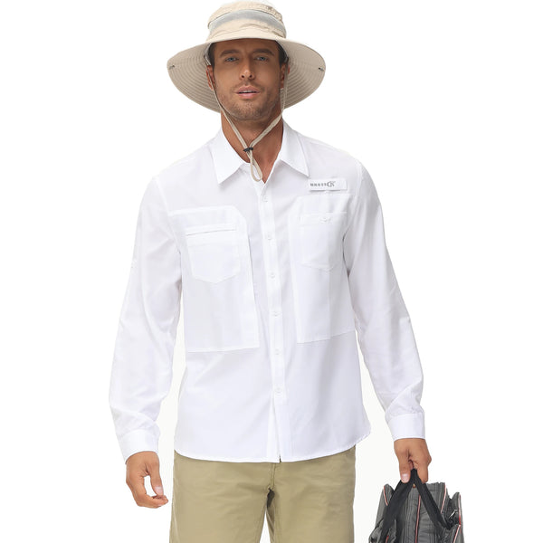 Camisa Masculina Comprida Básica de Pesca Proteção UV