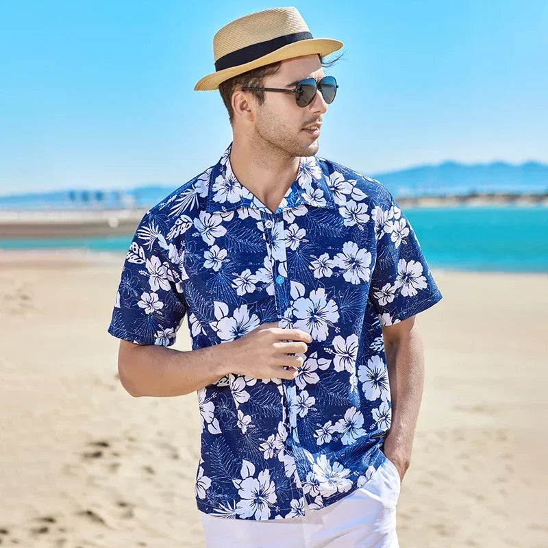 Camisa Masculina Fekir Floral Básica de Praia