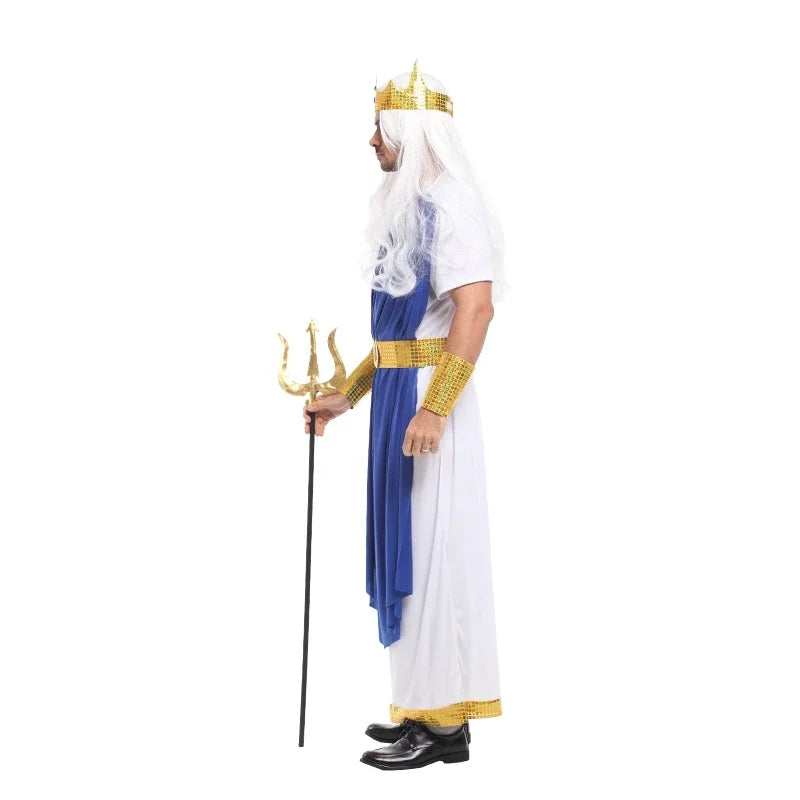 Fantasia Masculina Cosplay Poseidon O Deus do Mar