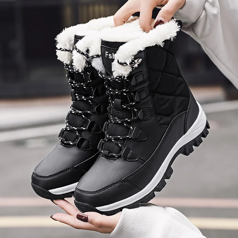 Bota Feminina De Inverno Antiderrapante Bota de Neve Pelúcia