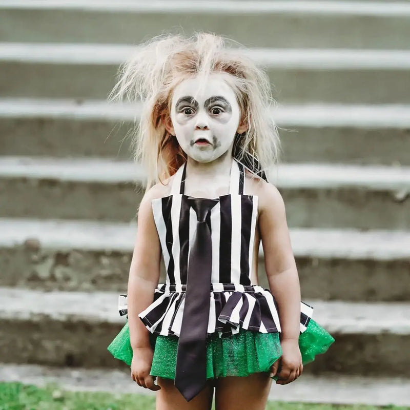 Fantasia Infantil Casal Palhaço Listrado Halloween