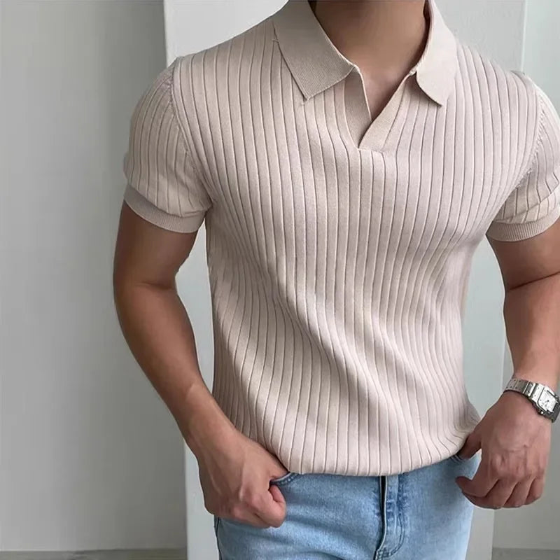 Camisa Masculina Básica Rami Algodão Coreano