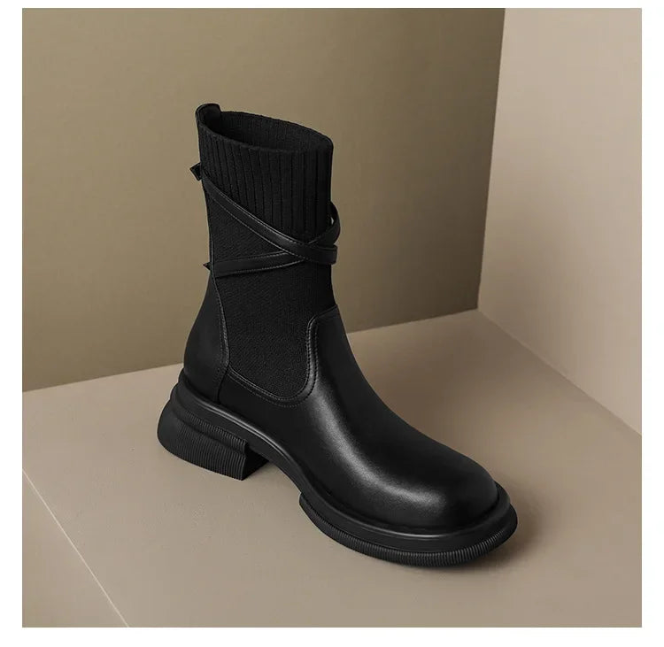 Bota de Couro Estilo Retro Britanic