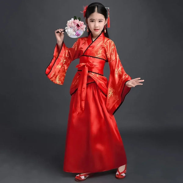 Fantasia Infantil Feminina Vestido chinês antigo Quimono Yukata