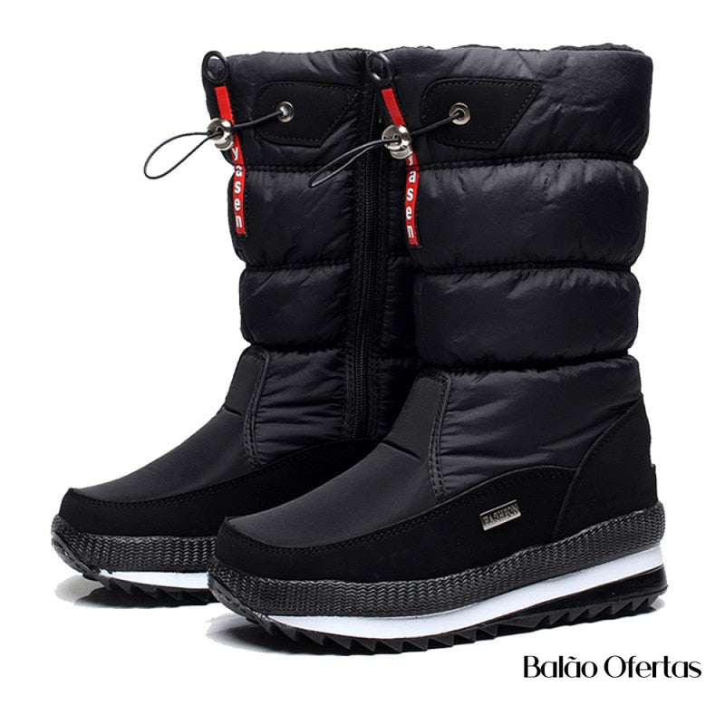 Bota Feminina Cano Alto Para Inverno Winterboss Preto / 36