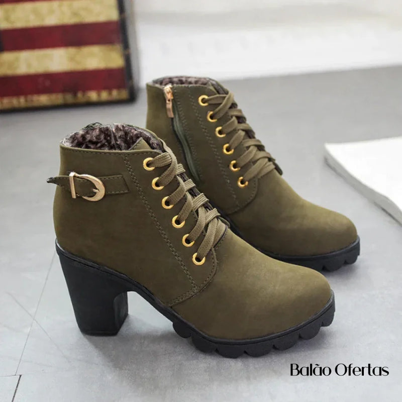 Bota Feminina Cano Curto Joana Alto Para Inverno Winterboss