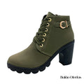 Bota Feminina Cano Curto Joana Verde / 33 Alto Para Inverno Winterboss