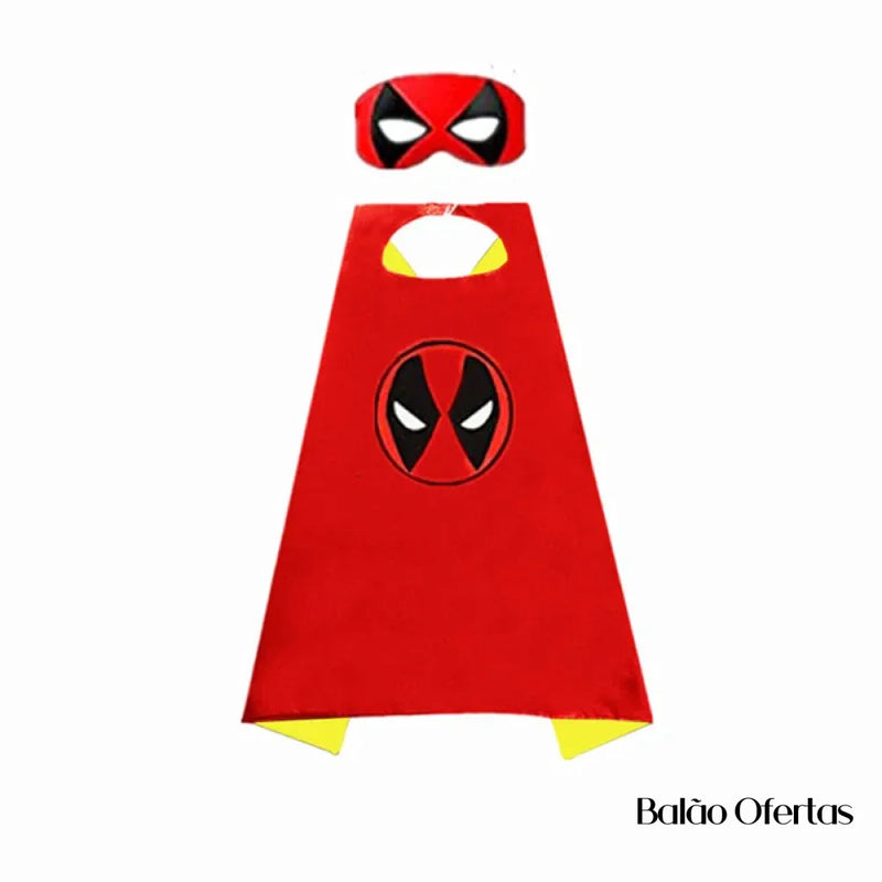 Capas + Mascaras Super Heróis Deadpool / 70Cm