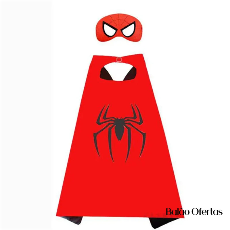 Capas + Mascaras Super Heróis Homem Aranha / 70Cm