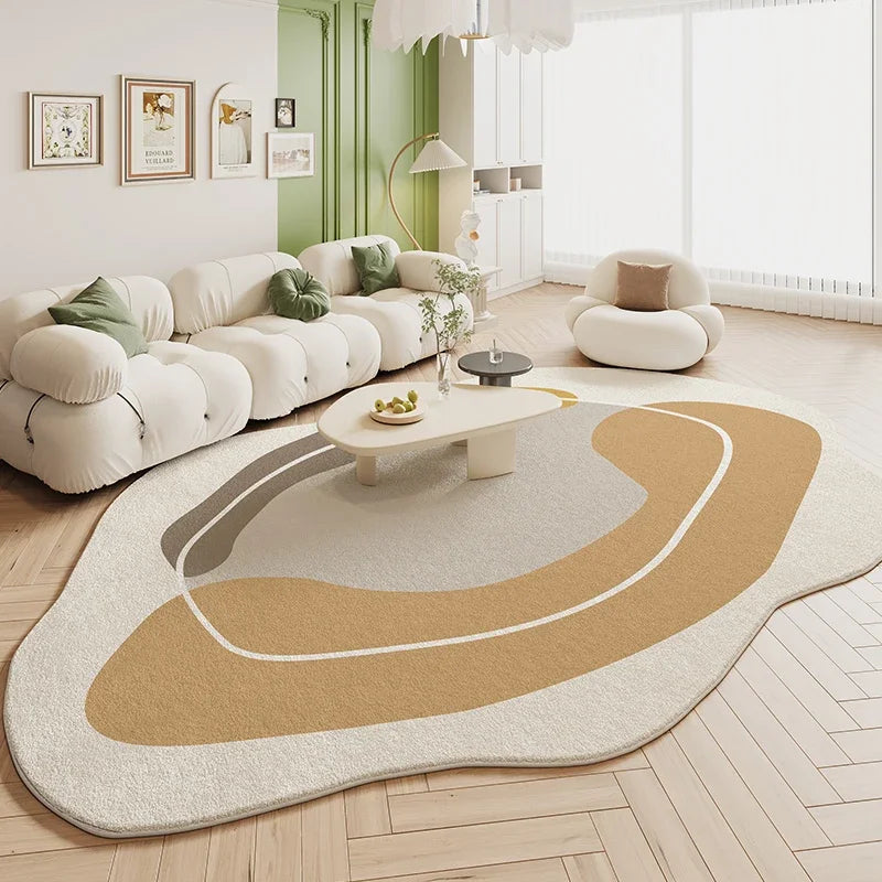 Tapete Sala De Estar Creme Irregular - Balão Ofertas
