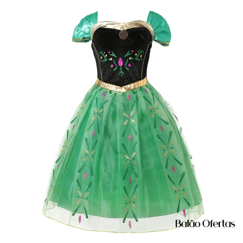 Fantasia Infantil Anna (Frozen) + Acessórios Vestido / 80 - 90 Cm (2 Anos)