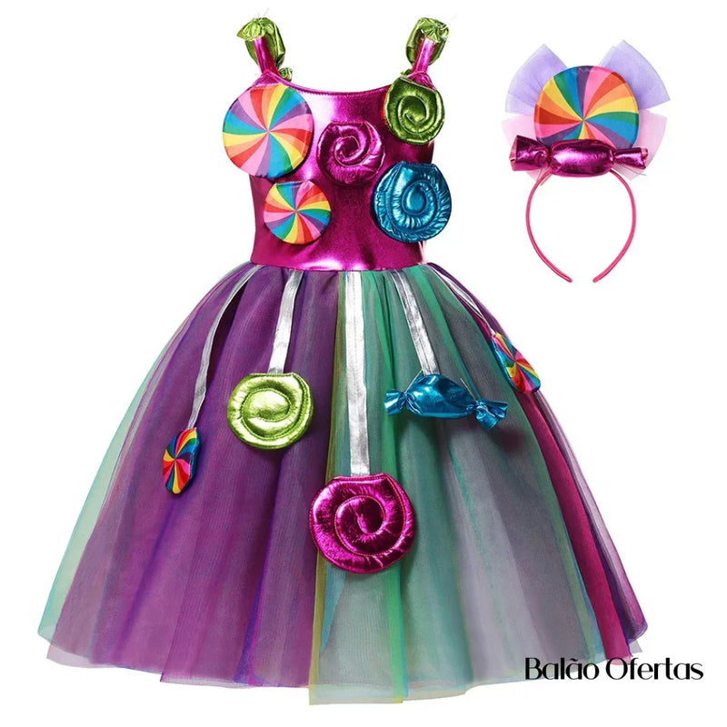 Fantasia Infantil Candy Crush Traje / 100 - 110 Cm