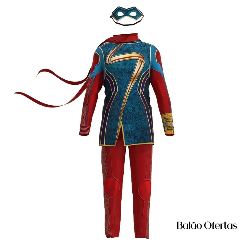 Fantasia Infantil Capitã Marvel (Modelo 02) / 100 - 110 Cm