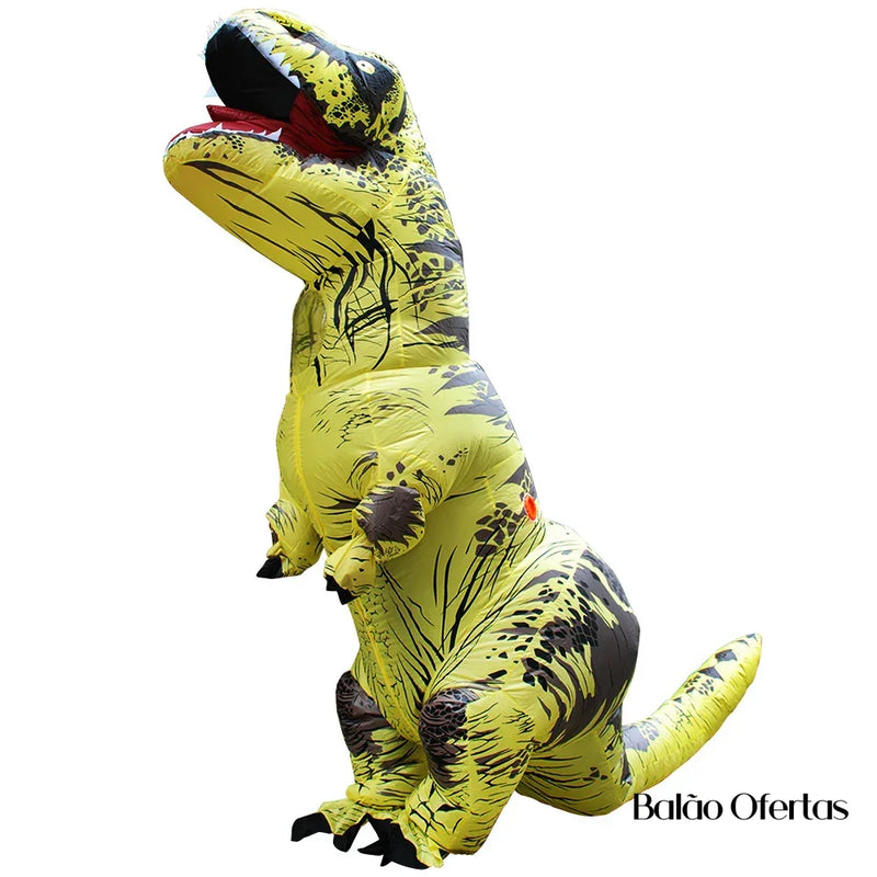 Fantasia Infantil Dinossauro T-Rex Amarelo / 110-150Cm