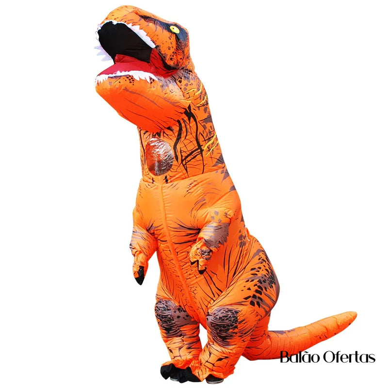 Fantasia Infantil Dinossauro T-Rex Laranja / 110-150Cm