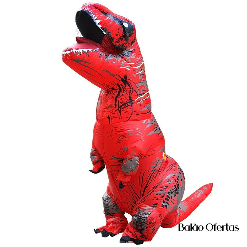 Fantasia Infantil Dinossauro T-Rex Vermelho / 110-150Cm