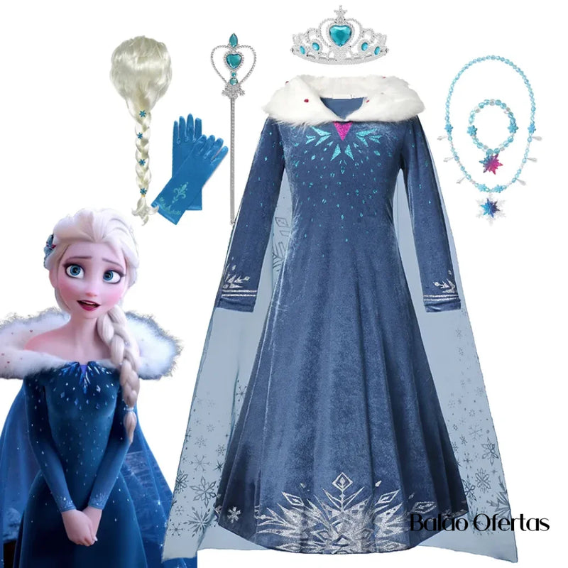 Fantasia Infantil Elsa (Frozen) + Acessórios