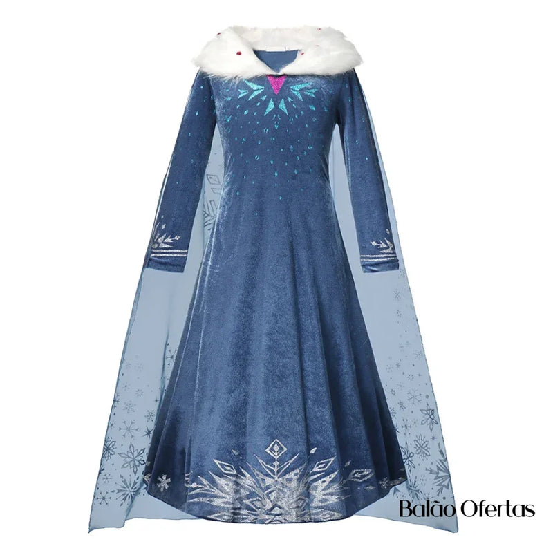 Fantasia Infantil Elsa (Frozen) + Acessórios Traje / 90 - 100 Cm