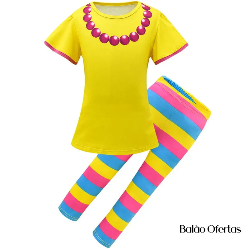 Fantasia Infantil Fancy Nancy Camiseta + Calça / 100 - 110 Cm