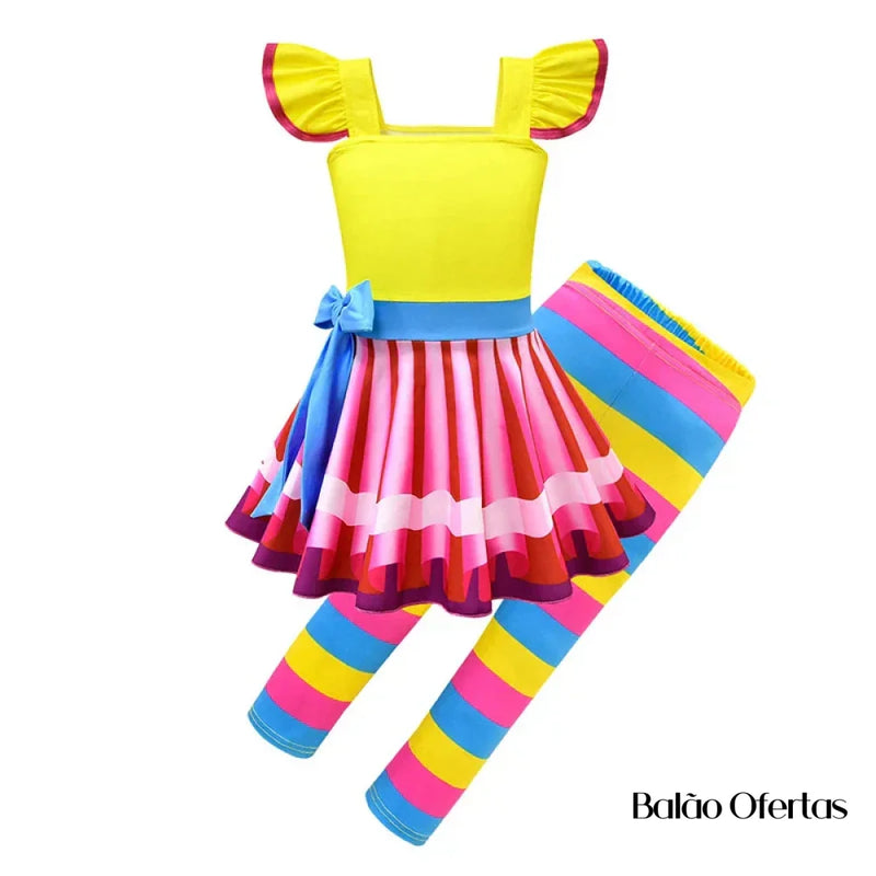 Fantasia Infantil Fancy Nancy Vestido + Calça / 100 - 110 Cm