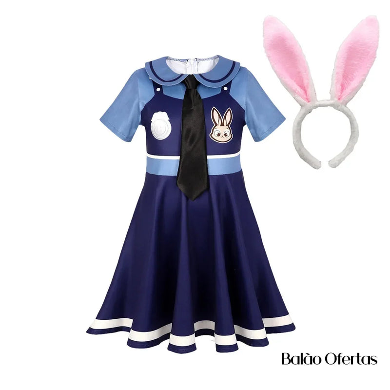 Fantasia Infantil Judy Hopps (Zootopia) Traje + Orelhas / 100 - 110 Cm