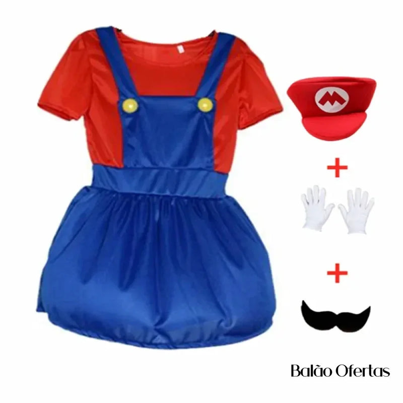 Fantasia Infantil Mario & Luigi - Feminino / 100 115 Cm