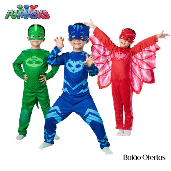 Fantasia Infantil PJ Masks Todos os Personagens 