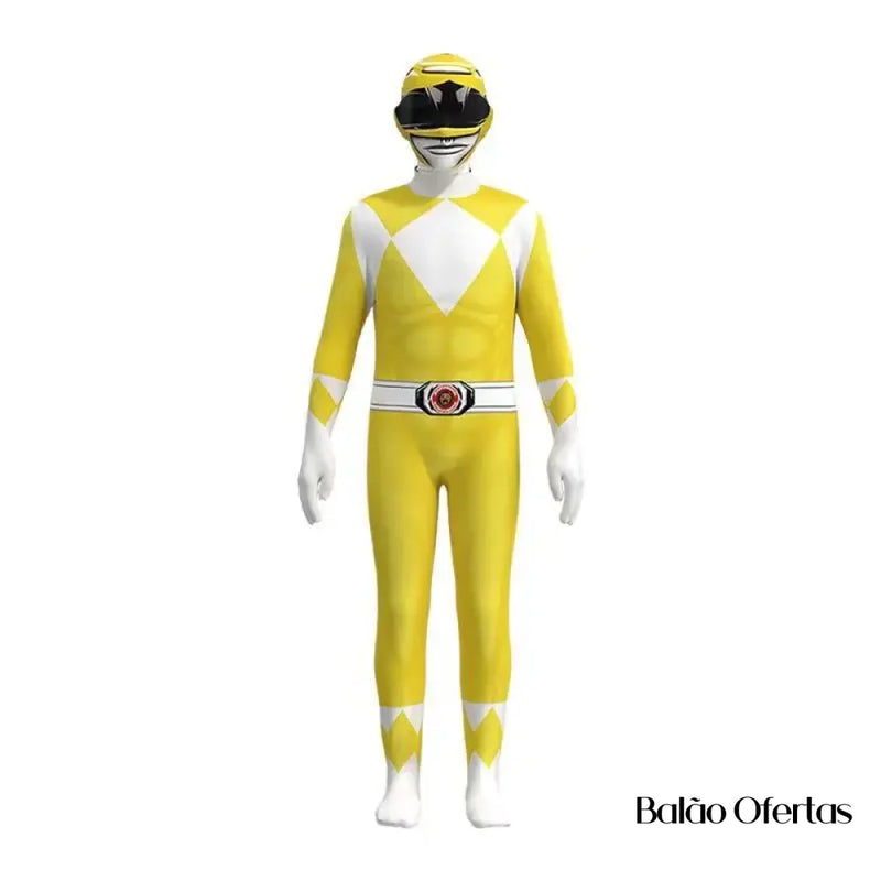 Fantasia Infantil Power Rangers Amarelo / 100 - 110 Cm