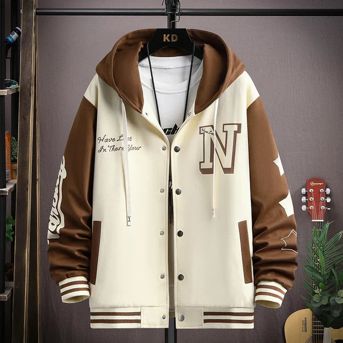 Jaqueta Masculina Varsity Colegial com Capuz NewSport Promoção de Novembro