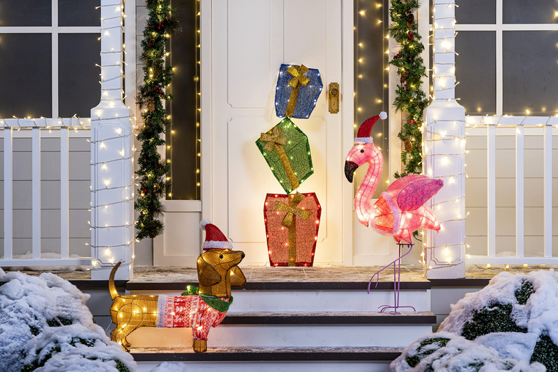 Decoração de Natal Cachorro Salsicha de Tinsel - Balão Ofertas