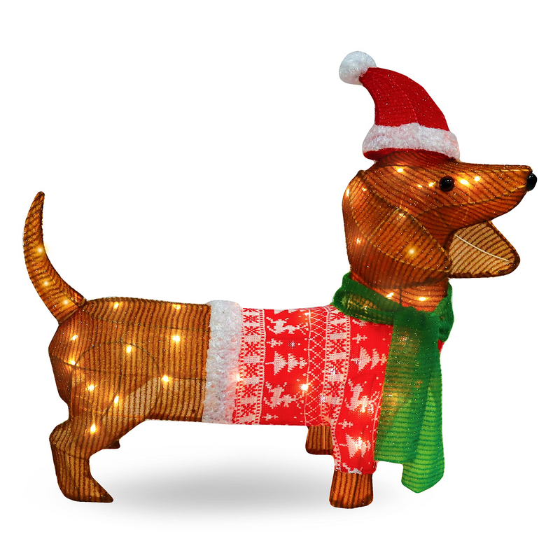 Decoração de Natal Cachorro Salsicha de Tinsel - Balão Ofertas