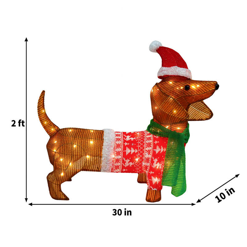 Decoração de Natal Cachorro Salsicha de Tinsel - Balão Ofertas