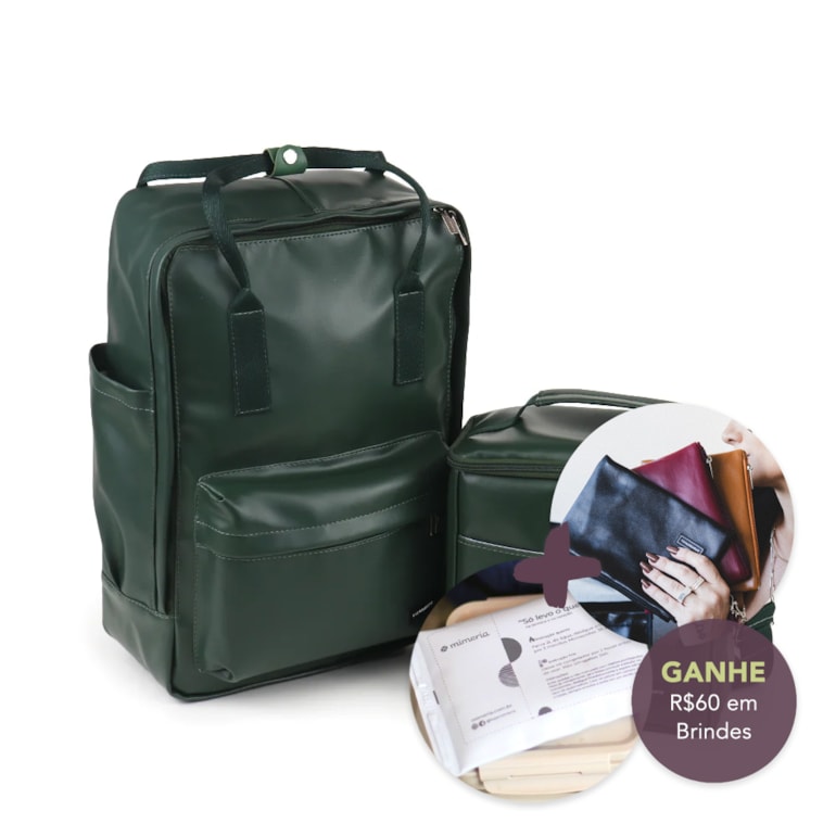 Kit Mochila Quadrada + Térmica Move Média Verde Oliva - Balão Ofertas