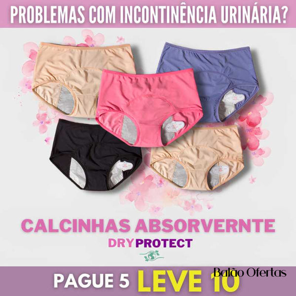 Kit Calcinhas Absorvente Para Incontinência Urinária E Menstruação | Pacote Com 10 Unidades