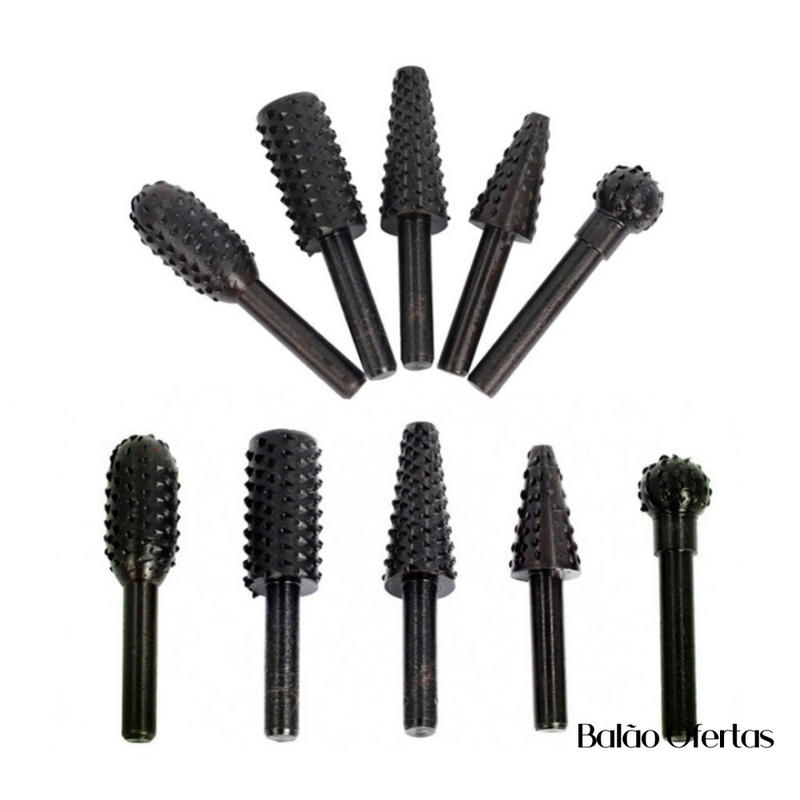 Kit Completo Brocas Rotativas 5 Peças Ferramentas 122