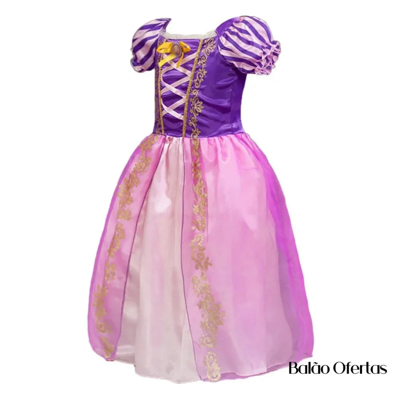 Kit Fantasia Feminina Infantil Rapunzel Completa