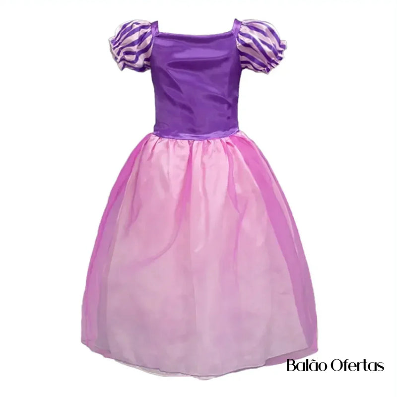 Kit Fantasia Feminina Infantil Rapunzel Completa