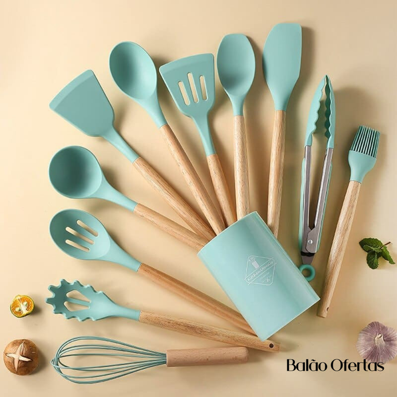 Kit Utensílios para Cozinha de Silicone Baronesa